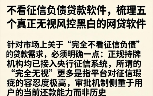 不看征信负债贷款软件,梳理五个真正无视风控黑白的网贷软件