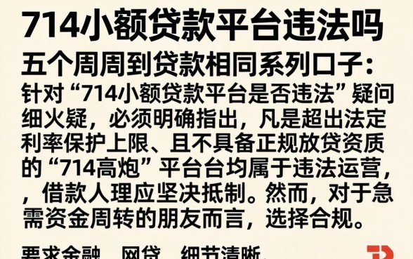 714小额贷款平台违法吗，细致阐述五个周周到贷款相同系列的口子