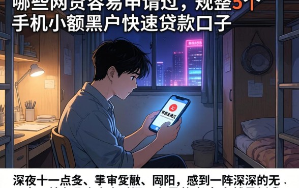 哪些网贷容易申请过，规整5个手机小额黑户快速贷款口子