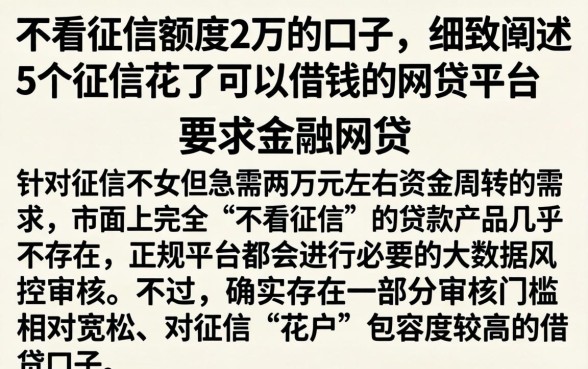 不看征信额度2万的口子，细致阐述5个征信花了可以借钱的网贷平台