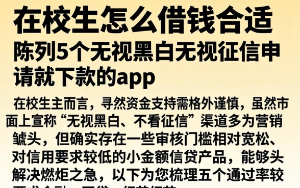 在校生怎么借钱合适，陈列5个无视黑白无视征信申请就下款的app