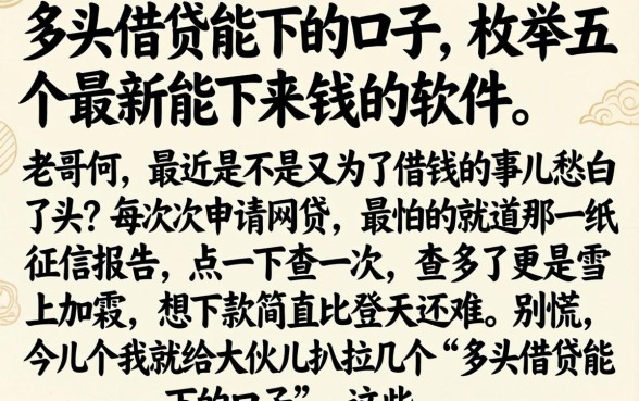 多头借贷能下的口子,枚举五个最新能下来钱的软件