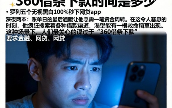 360借条下款时间是多少,罗列五个无视黑白100%秒下网贷app
