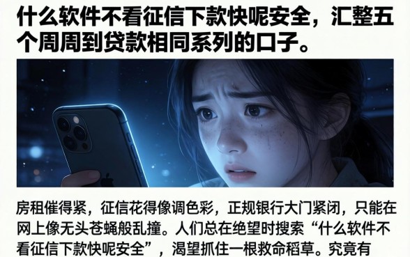 什么软件不看征信下款快呢安全，汇整五个周周到贷款相同系列的口子