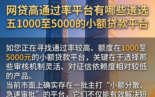 网贷高通过率平台有哪些，遴选五个1000至5000的小额贷款平台