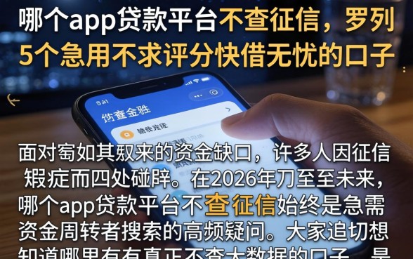 哪个app贷款平台不查征信，罗列5个急用不求评分快借无忧的口子