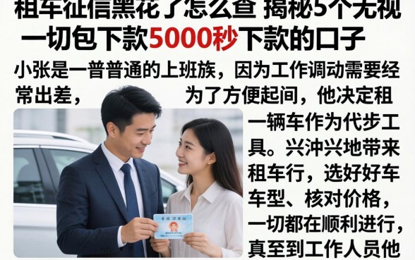 租车征信黑花了怎么查，揭秘5个无视一切包下款5000秒下款的口子