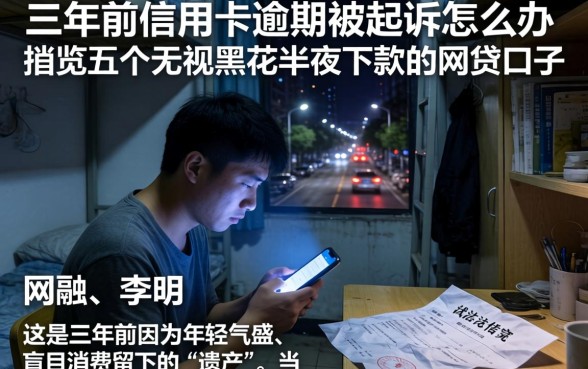 三年前信用卡逾期被起诉怎么办，概览五个无视黑花半夜下款的网贷口子