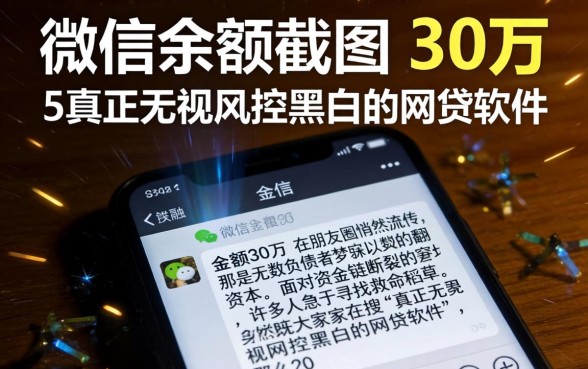 微信余额截图 30万，条列五个真正无视风控黑白的网贷软件