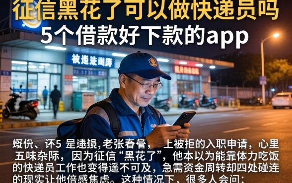 征信黑花了可以做快递员吗，概括5个借款好下款的app