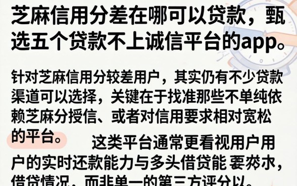 芝麻信用分差在哪可以贷款，甄选五个贷款不上诚信平台的app