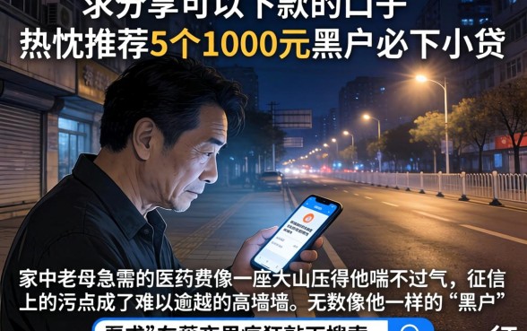 求分享可以下款的口子,热忱推荐5个1000元黑户必下小贷