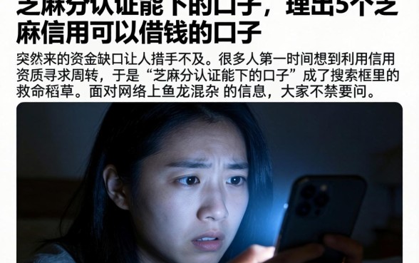 芝麻分认证能下的口子，理出5个芝麻信用可以借钱的口子
