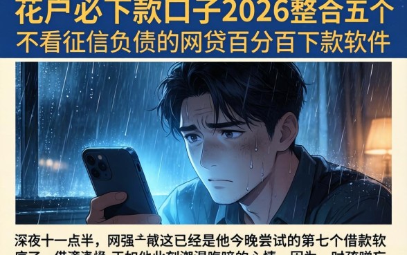 花户必下款的口子2026，整合五个不看征信负债的网贷百分百下款软件