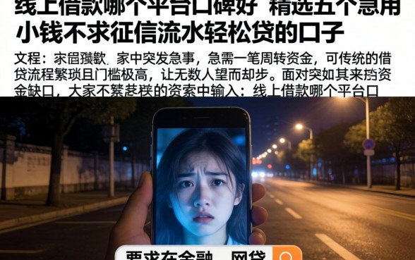 线上借款哪个平台口碑好，精选五个急用小钱不求征信流水轻松贷的口子