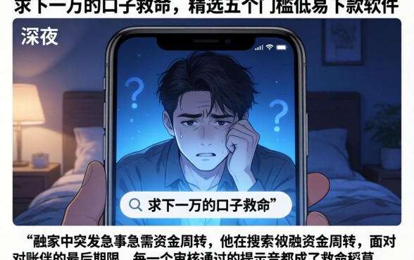 求下一万的口子救命，精选五个门槛低易下款软件