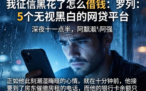 我征信黑花了怎么借钱，罗列5个无视黑白的网贷平台