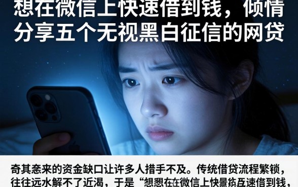 想在微信上快速借到钱，倾情分享五个无视黑白征信的网贷