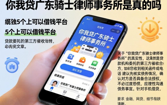 你我贷广东骑士律师事务所是真的吗，细致阐述5个手机上可以借钱的平台