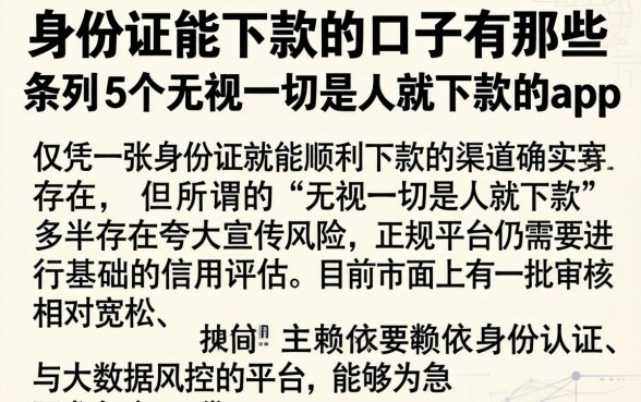 身份证能下款的口子有那些，条列5个无视一切是人就下款的app