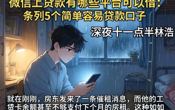微信上贷款有哪些平台可以借，条列5个简单容易贷款口子