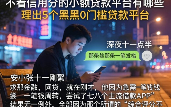 不看信用分的小额贷款平台有哪些，理出5个黑户0门槛贷款平台