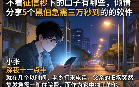 不看征信秒下的口子有哪些，倾情分享5个黑户急需三万秒到的的软件