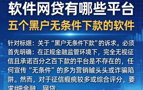 软件网贷有哪些平台，罗列五个黑户无条件下款的软件