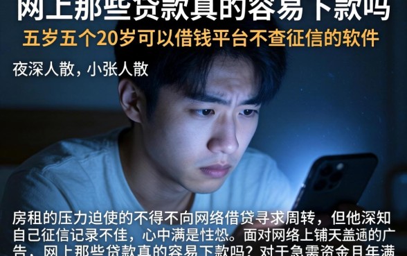 网上那些贷款真的容易下款吗,归纳五个20岁可以借钱平台不查征信的软件