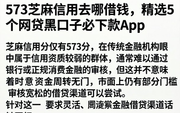 573芝麻信用去哪借钱，精选5个网贷黑口子必下款app