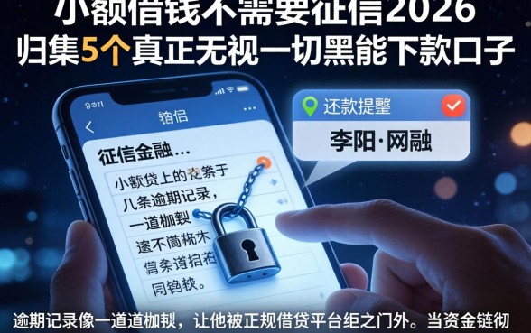 小额借钱不需要征信2026，归集5个真正无视一切黑能下款口子