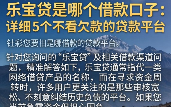 乐宝贷是哪个借款口子，详尽说明5个不看欠款的贷款平台