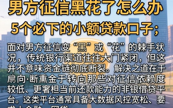 男方征信黑花了怎么办,详细阐述5个必下的小额贷款口子