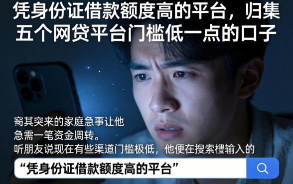 凭身份证借款额度高的平台，归集五个网贷平台门槛低一点的口子