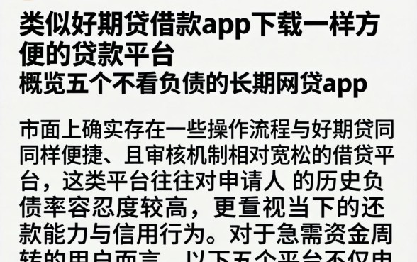 类似好期贷借款app下载一样方便的贷款平台，概览五个不看负债的长期网贷app