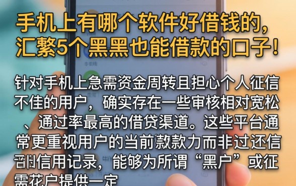 手机上有哪个软件好借钱的，汇整5个黑户也能借款的口子