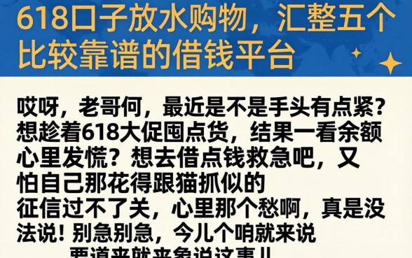 618口子放水购物,汇整五个比较靠谱的借钱平台