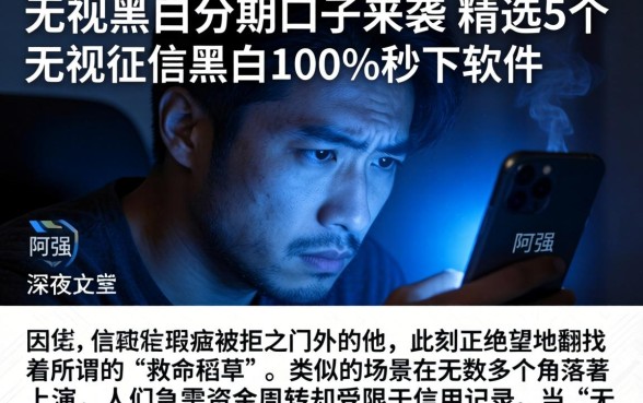 无视黑白分期口子来袭，精选5个无视征信黑白100%秒下软件