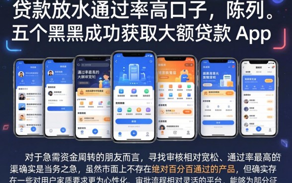 贷款放水通过率高口子，陈列五个黑户成功获取大额贷款的app