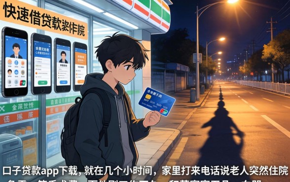 口子贷款app下载,陈列五个手机和身份证快速借钱软件