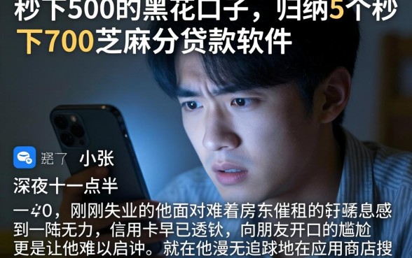 秒下500的黑花口子，归纳5个秒下700芝麻分贷款软件