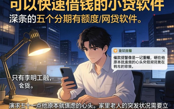 可以快速借钱的小贷软件，条列五个分期有额度的网贷软件