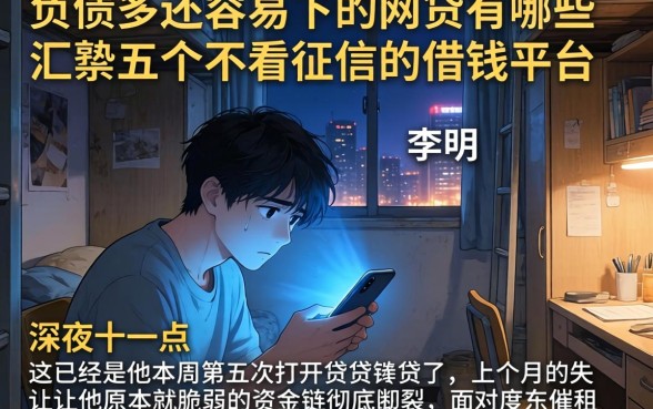 负债多还容易下的网贷有哪些，汇整五个不看征信的借钱平台