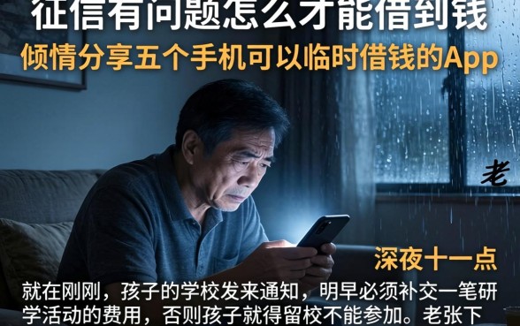 征信有问题怎么才能借到钱，倾情分享五个手机可以临时借钱的app