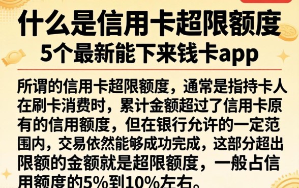 什么是信用卡超限额度，细致阐述5个最新能下来钱的app