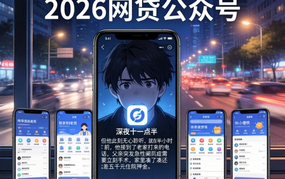 2026网贷公众号，陈列五个手机上可以借钱的app