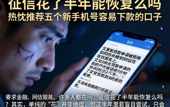 征信花了半年能恢复么吗，热忱推荐五个新手机号容易下款的口子