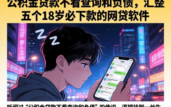公积金贷款不看查询和负债，汇整五个18岁必下款的网贷软件