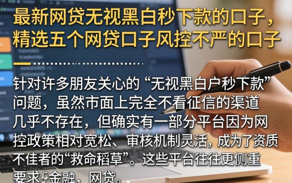 最新网贷无视黑白秒下款的口子，精选五个网贷口子风控不严的口子