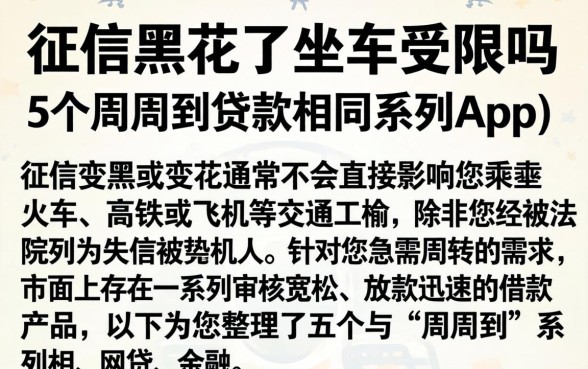征信黑花了坐车受限吗，整合5个周周到贷款相同系列的app